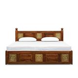 Assandra Queen Size Bed in Sheesham Wood With Box Storage