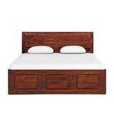 Ensley Queen Size Bed In Sheesham Wood With Box Storage