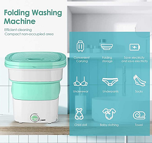 Mini Foldable Washing Machine, Undergarments and use in Travel Also- Ultrasonic Cleaning Machine, Small Automatic Portable Underwear Folding Washing Machine [Multicolor]