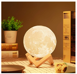 Moon Night Lamp with Stand for Bedroom Lights for Adults and Kids Home Room Beautiful Indoor Lighting 