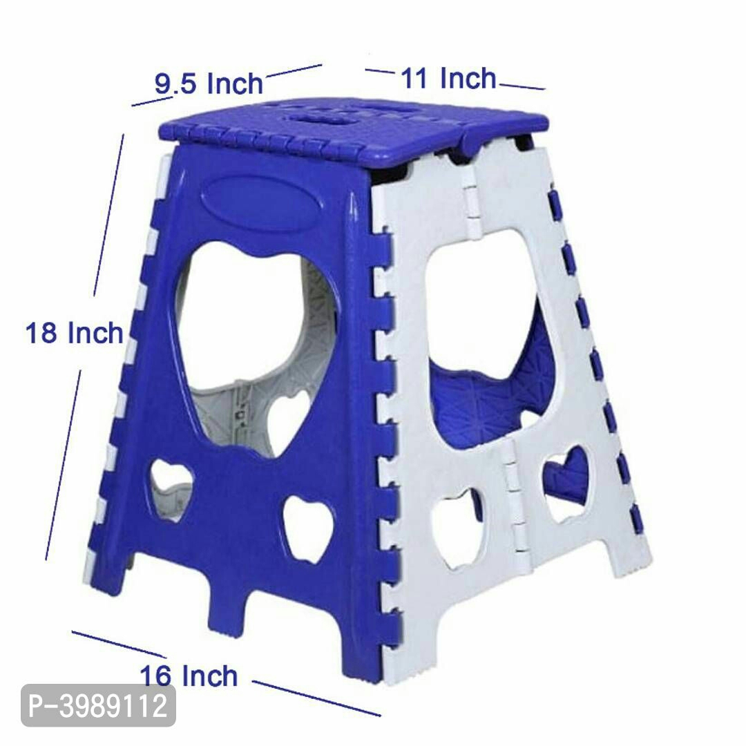 18 Inches Super Strong Folding Step Stool for Adults and Kids, Kitchen Stepping Stools, Garden Step Stool Portable Stool (Blue - White) 18