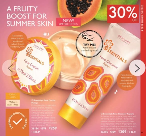 Oriflame Essentials Face Cream & Face Cleanser Papaya