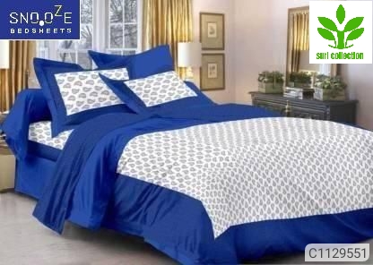 Snooze Jaipuri Printed Cotton Double Bedsheets