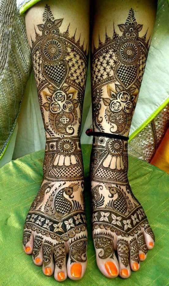 Bridal Leg Mehandi Design 2