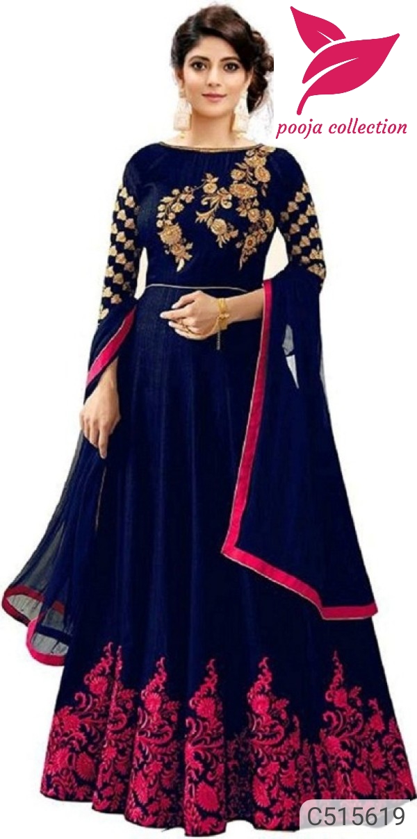Gorgeous Silk Embroidered Anarkali Suit