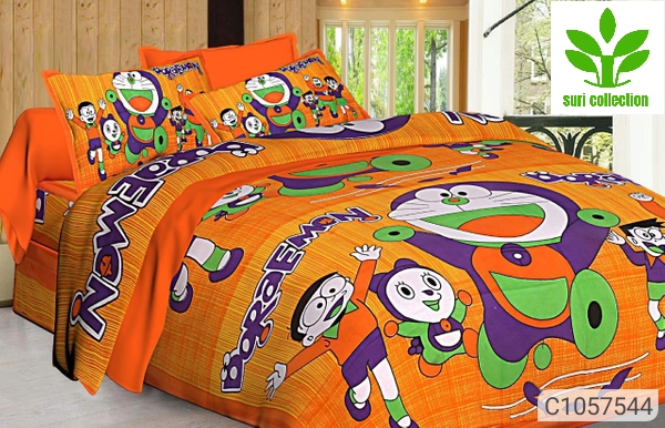Cartoon & Ludo Printed Cotton Double Bedsheets