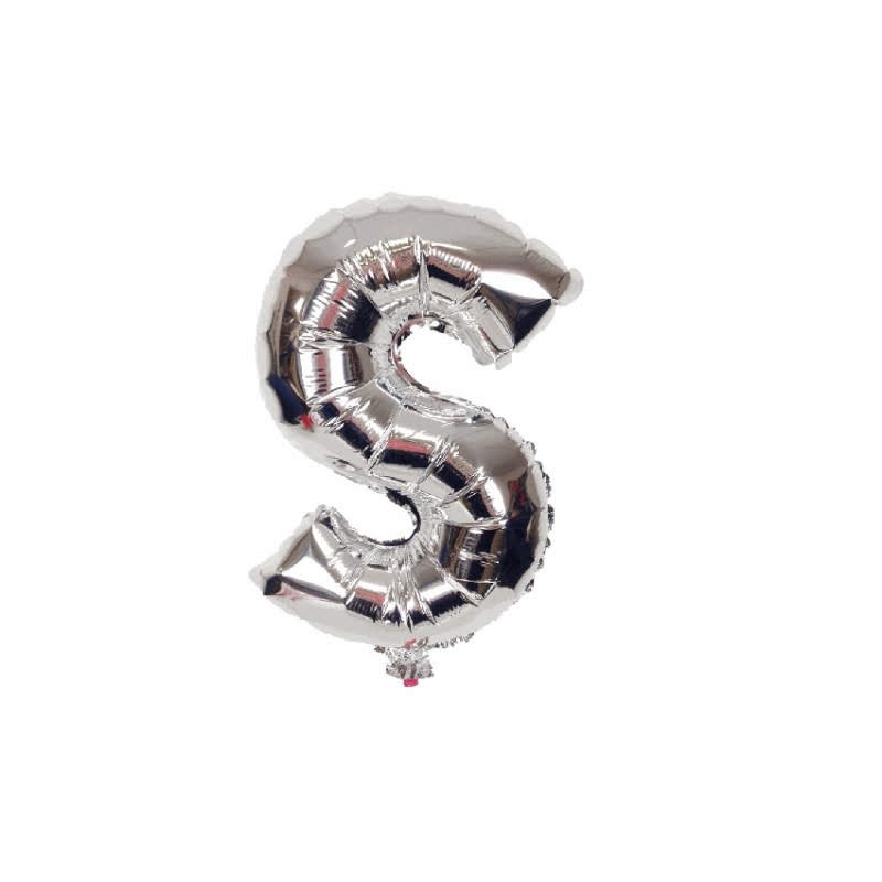 16" Letter S Silver Balloon