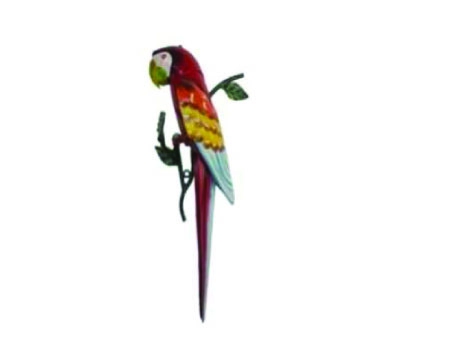 Iron Painted Parrot Wall Decor
