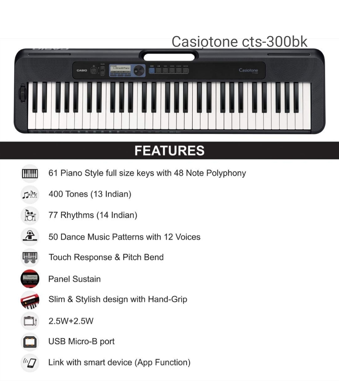 Casiotone cts-300bk