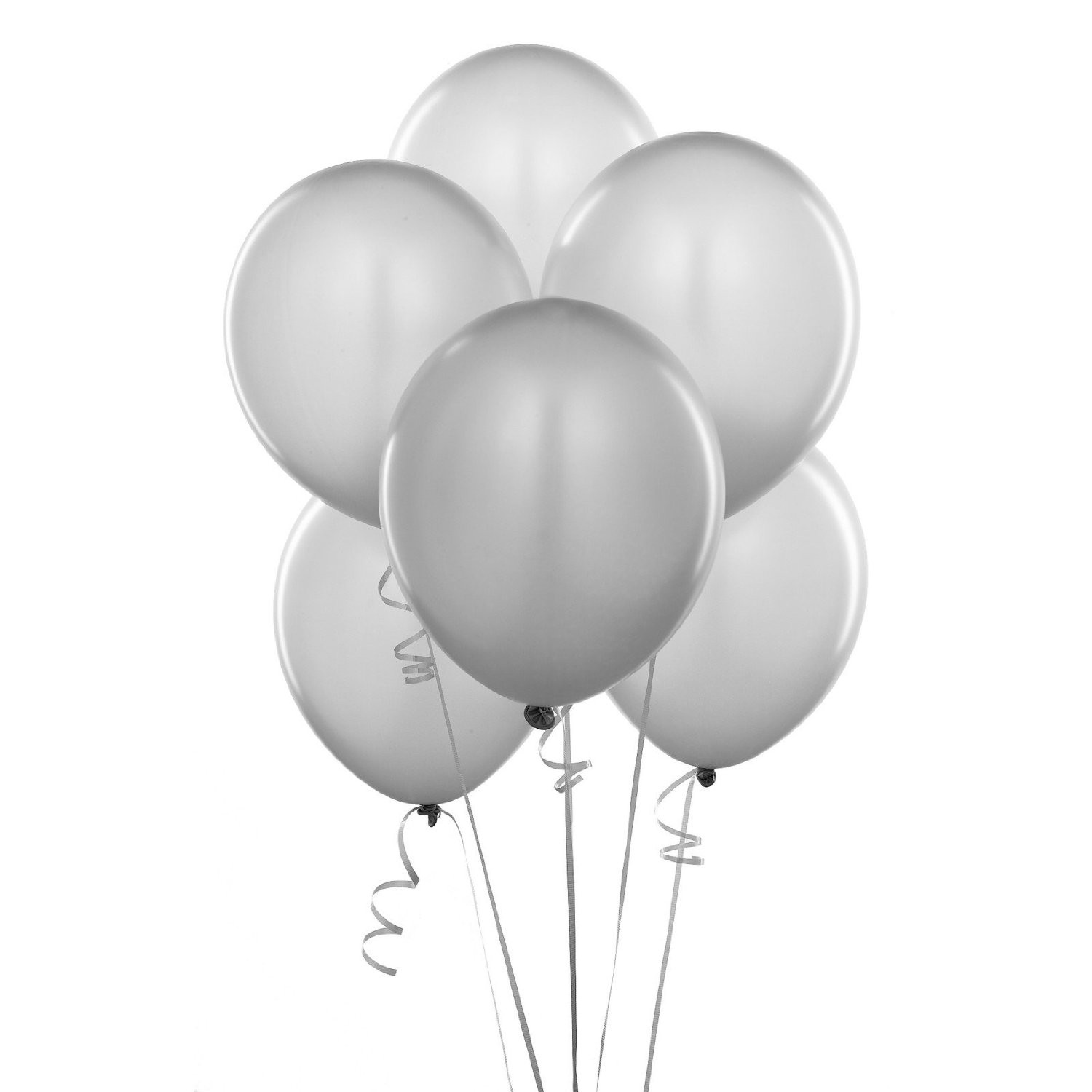 Metallic White Latex Balloons 12" - 10CT