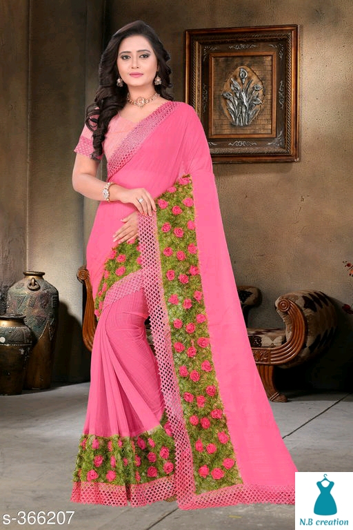 Embellished chiffon sari 