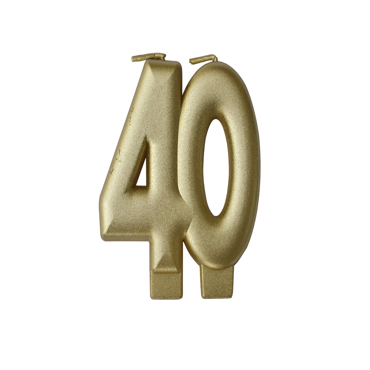 40th Birthday Golden Candle - 3"