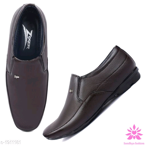 Stylish Synthetic Leather Men's Formal Shoes, Dark Brown Colour