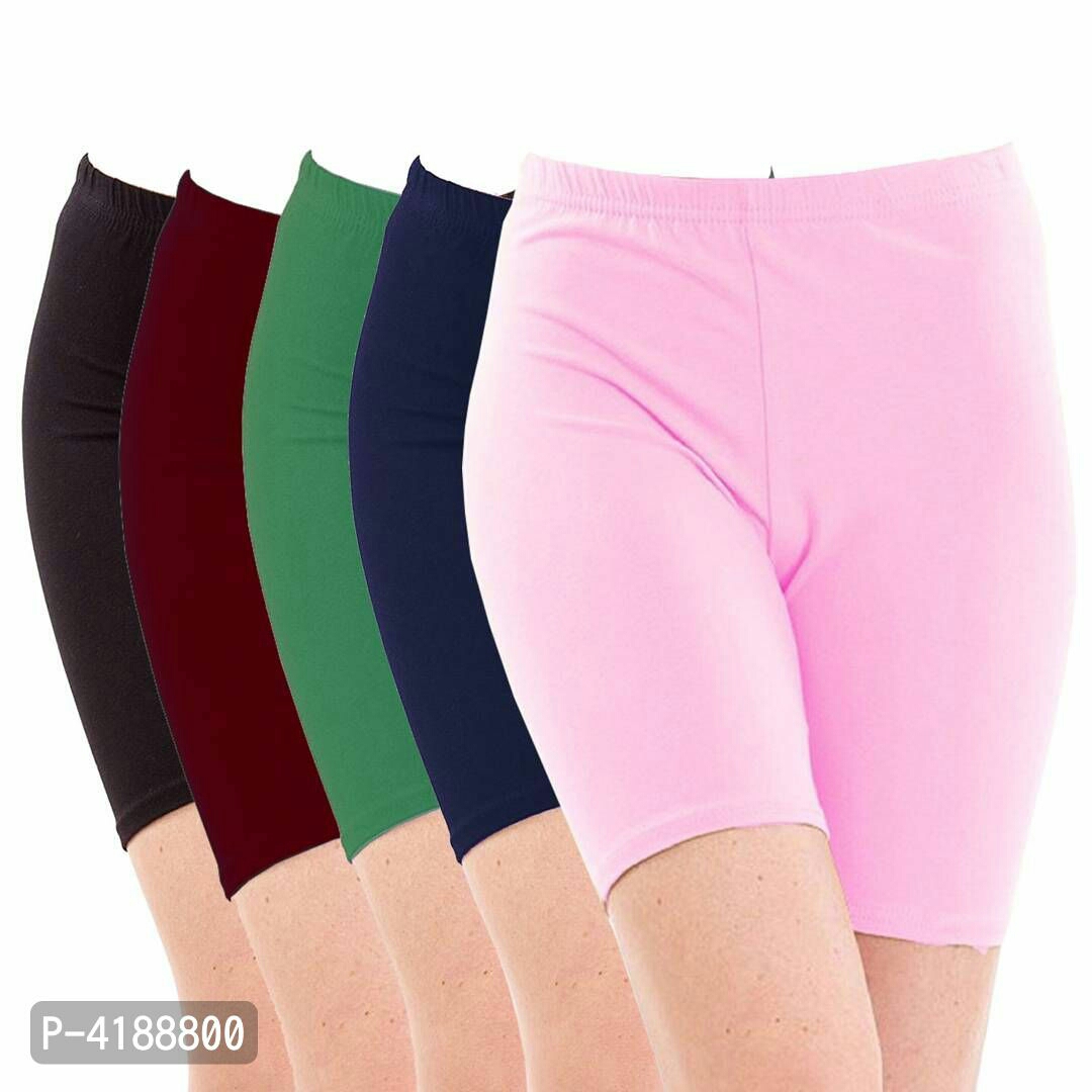 Stylish Cotton Solid Shorts For Women (Pack of 5 Piace)