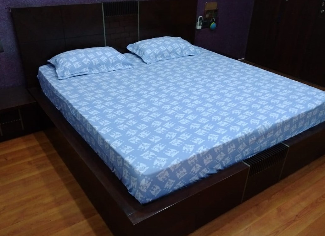 Housiery Cotton Fitted Bed Sheet King Size 1