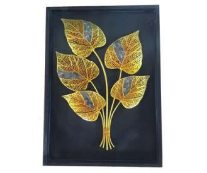 Metal Leaf Wooden Frame