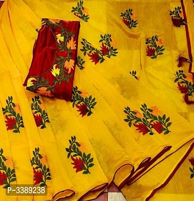 Most Loved Floral Embroidered Chanderi Silk Sarees.