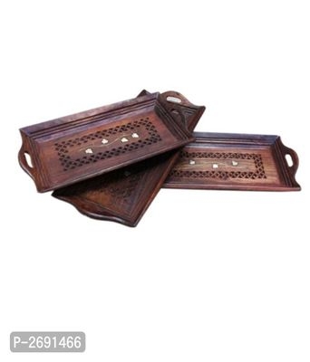 Wooden Tray Set Of 3