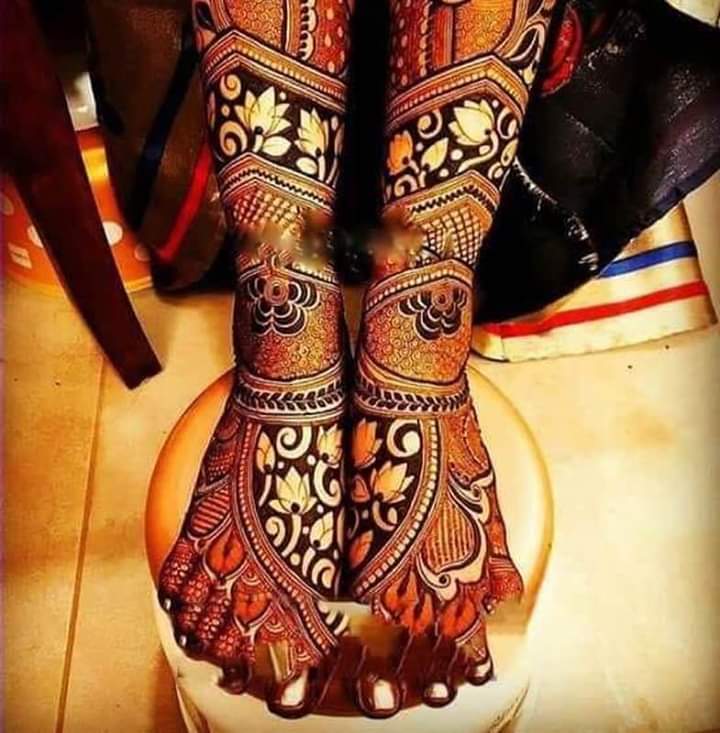 Bridal Leg Arabic Mehandi Design