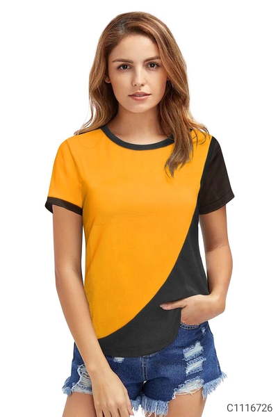 Knitted Color Block T-Shirts (C1116725)