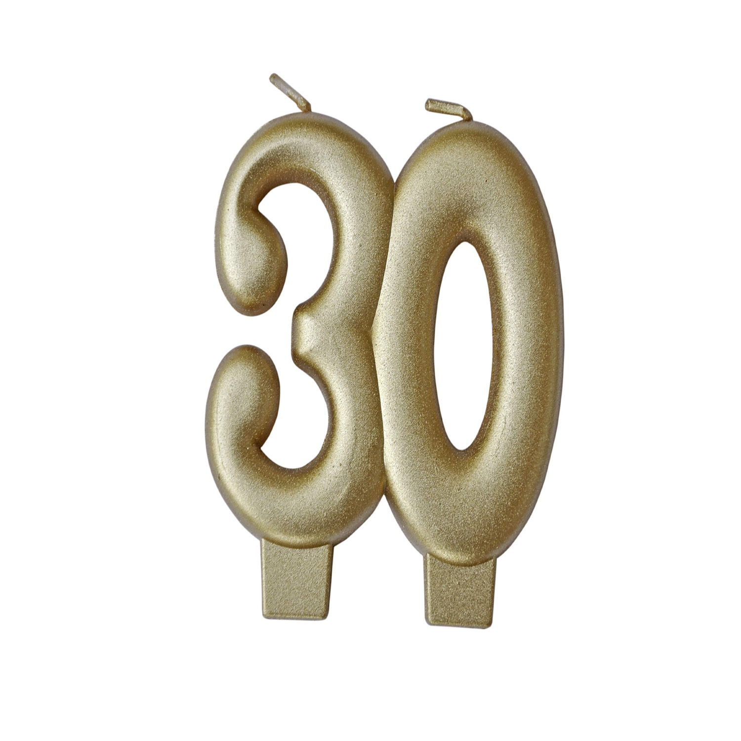 30th Birthday Golden Candle - 3"