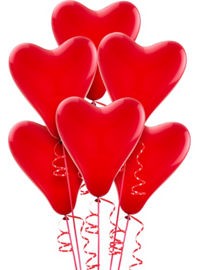 Red Heart Shaped Balloons - 25PC