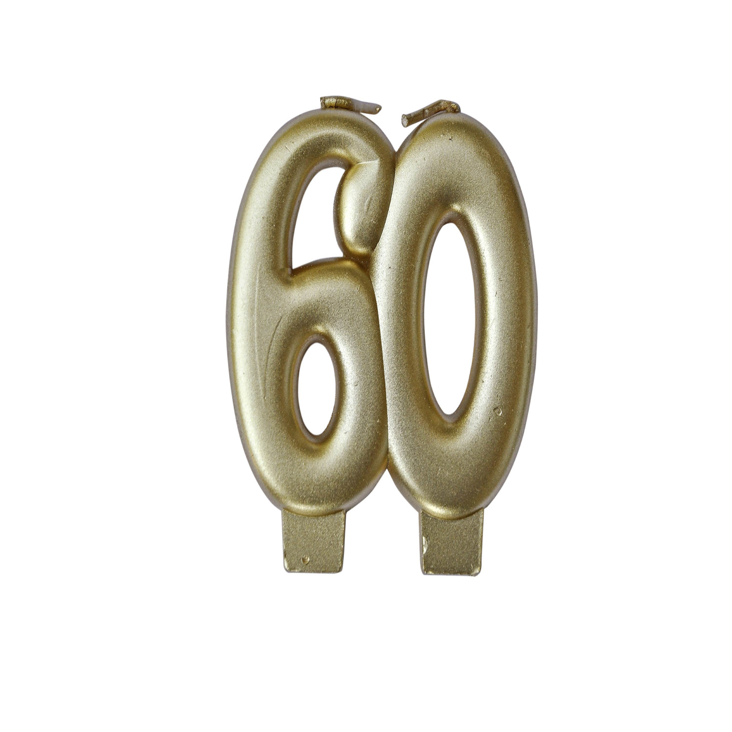 60th Birthday Golden Candle - 3"