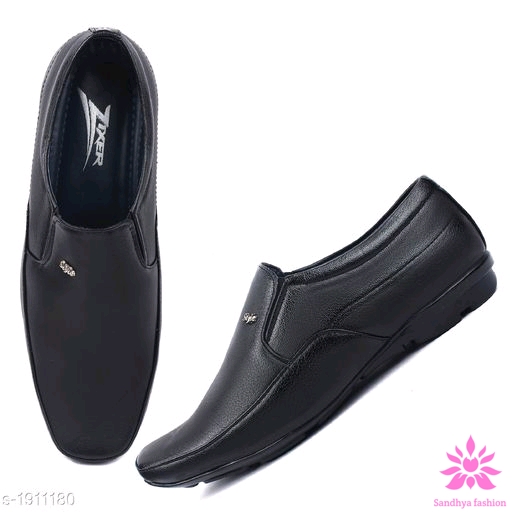 Stylish Synthetic Leather Men's Formal Shoes, Black Colour