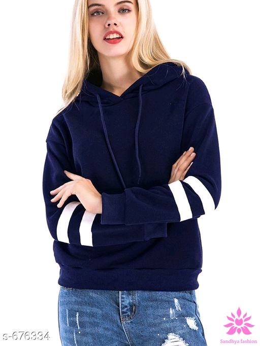 Designer Pretty Cotton Women's sweatshirts, Navy Blue