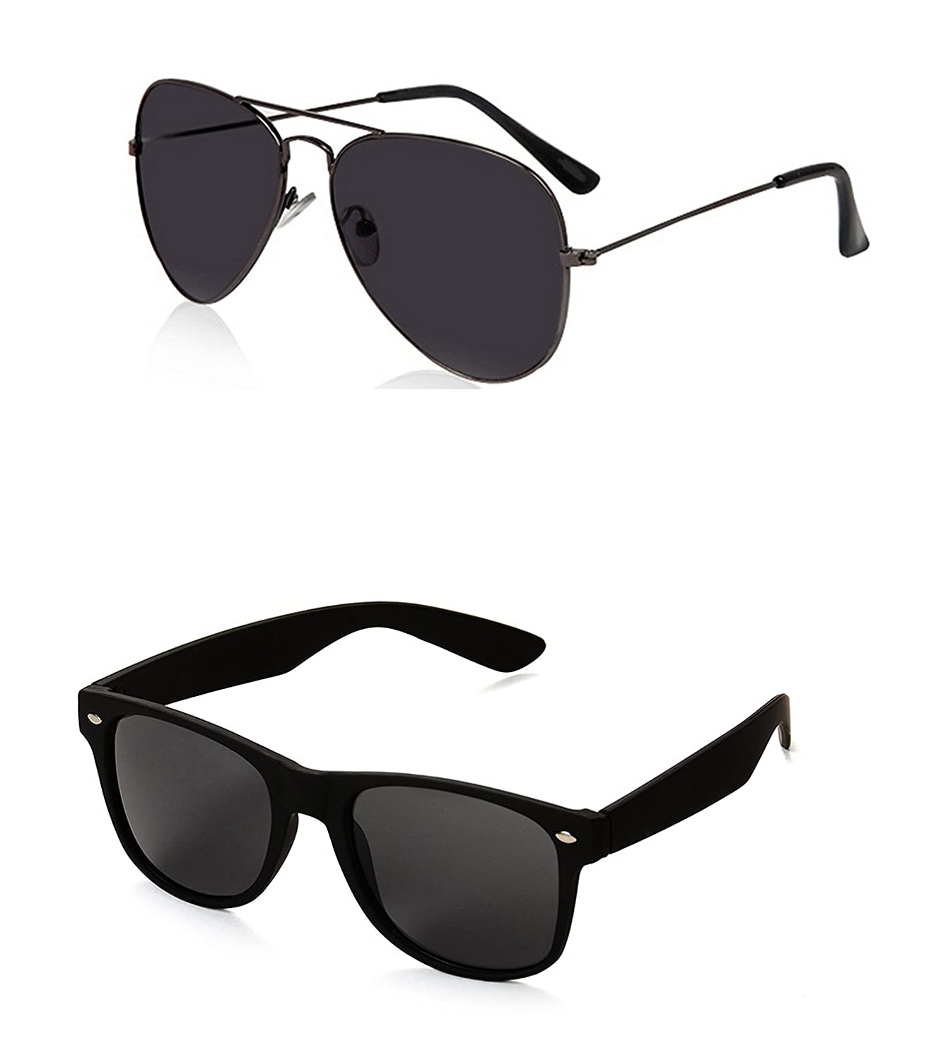Generic Men'S Aviator And Wayfarer Sunglasses 2pcs Set