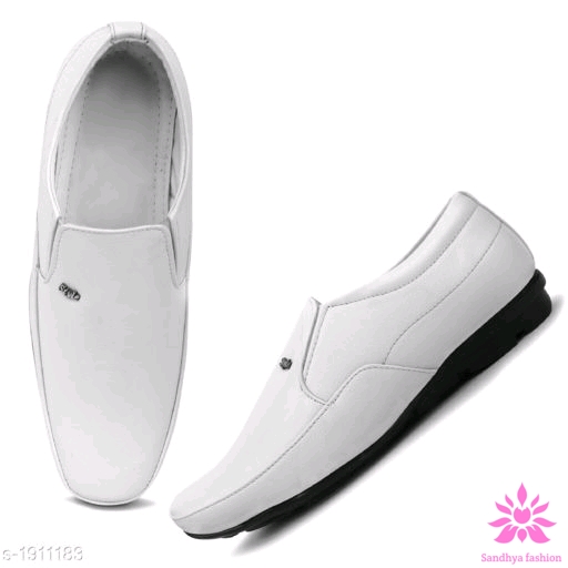 Stylish Synthetic Leather Men's Formal Shoes, White Colour