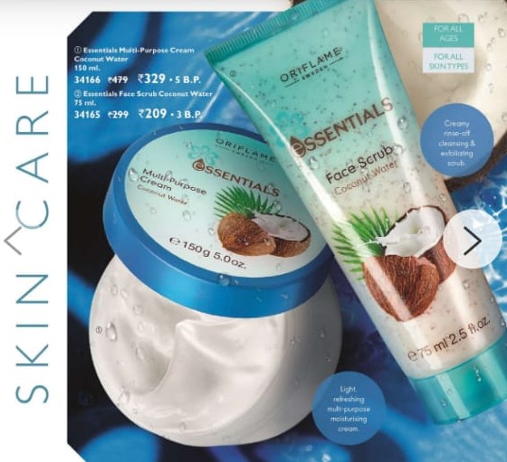 Oriflame Essentials Face Scrub Coconut Water & Multi Purpose Cream