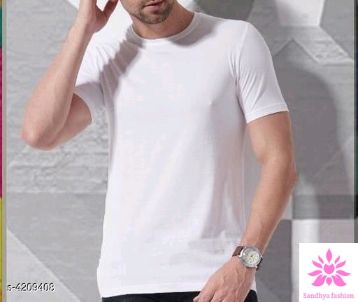 Olla Stylish Cotton Men's T-shirts, White