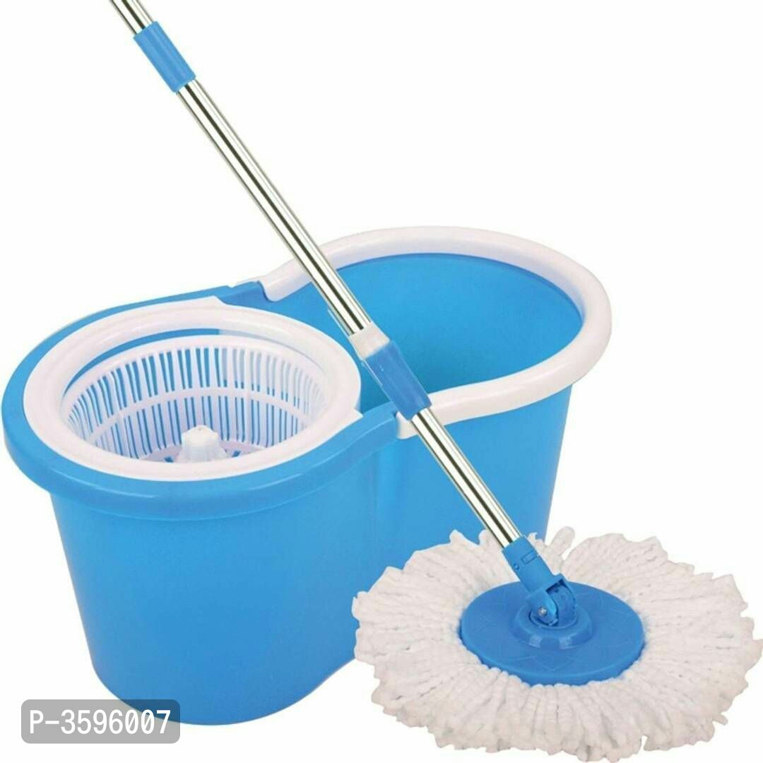 Magic Spin Mop with Bucket Set with Easy Wheels for Best 360 Degree Floor Cleaning Mop with 2 Refill Head Magic Mop Home & Office Cleaning Mop Plastic Bucket Mop