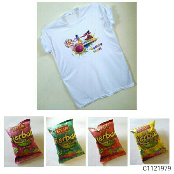 Holi T-shirt With Herbal Mix Color