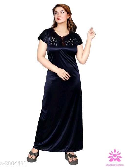 Fancy Comfy Satin Women's Nightdress