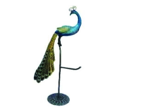 Iron Hand Painted Peacock Bangel Stand