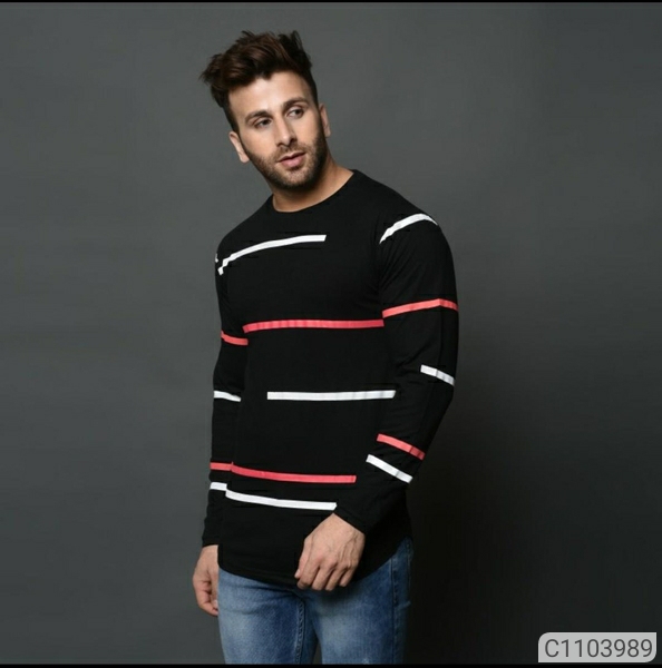 Cotton Striped Full Sleeves T-Shirt (Code: C1103986)