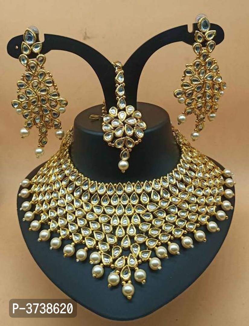 Gold Tone Kundan Bridal Choker Jewellery Set